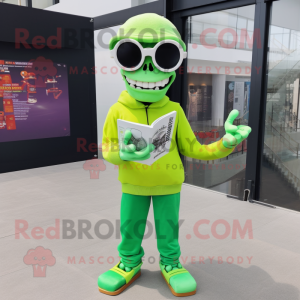 Lime Green Skull mascotte...