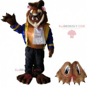 Mascot of a beast from the cartoon "Beauty and the beast"