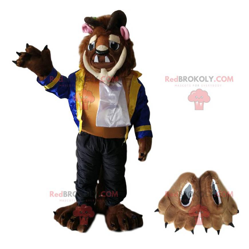 Mascot of a beast from the cartoon "Beauty and the beast"