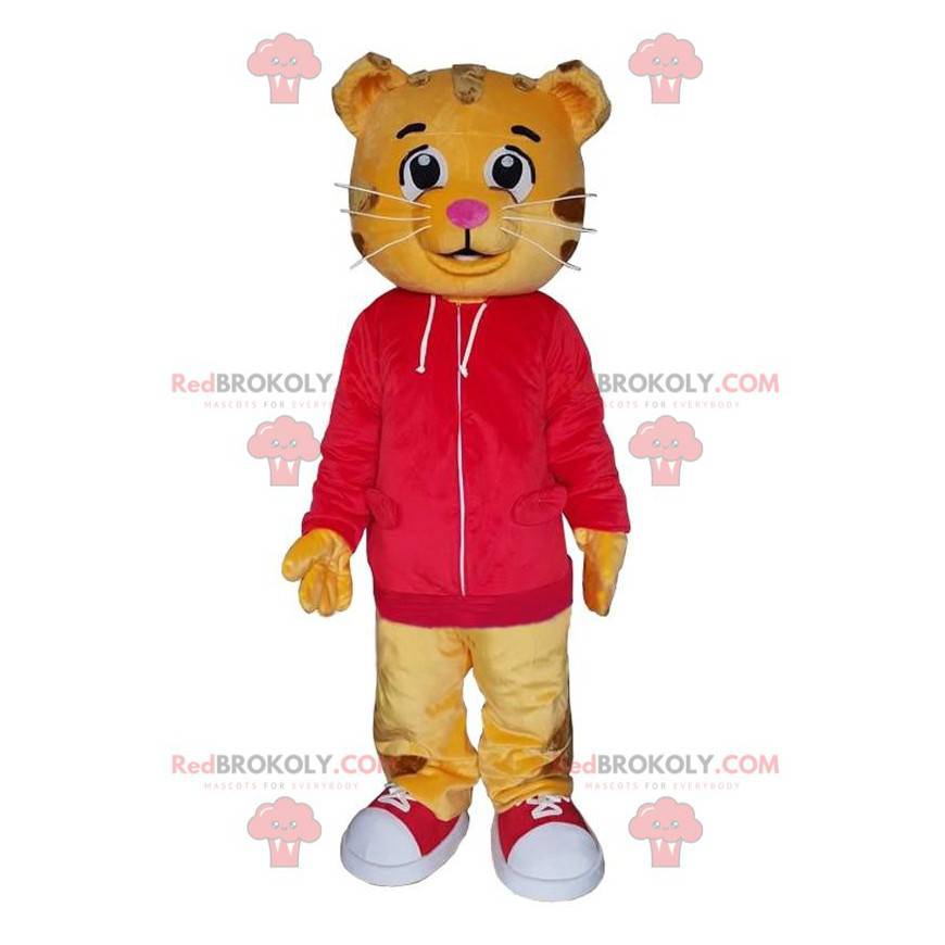 Maskottchen von Dany, dem berühmten kleinen orangefarbenen Maskottchen von Dany, dem berühmten kleinen orangefarbenen