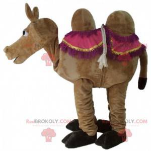 Mascote de camelo marrom, fantasia de dromedário -