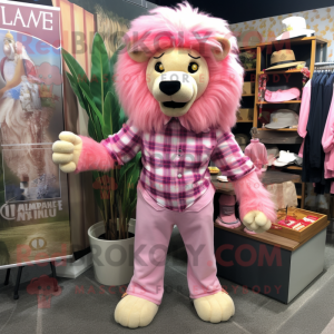 Pink Tamer Lion maskot...