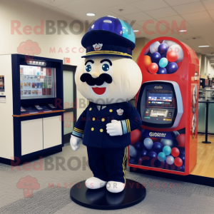 Navy Gumball Machine mascot costume character dressed with a Trousers and Ties