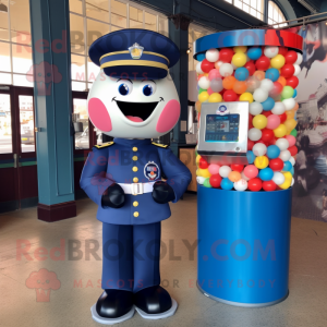 Navy Gumball Machine mascot costume character dressed with a Trousers and Ties