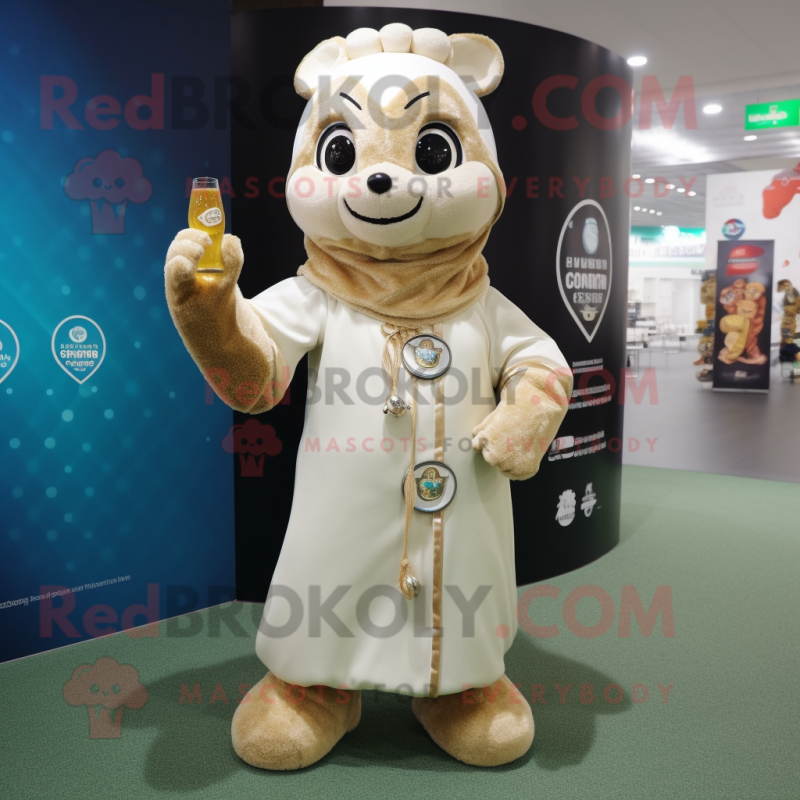 nan Champagne mascot costume character dressed with a Hoodie and Rings nan Champagne mascot costume character dressed with a Hoodie and Rings