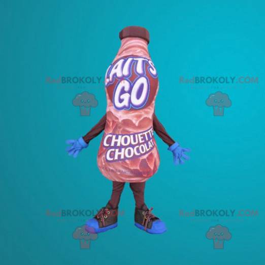 Mascot botella gigante de bebida de chocolate - Redbrokoly.com