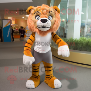 nan Saber-Toothed Tiger mascot costume character dressed with a Yoga Pants and Shoe laces