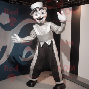 Sølv Mime maskot kostume...