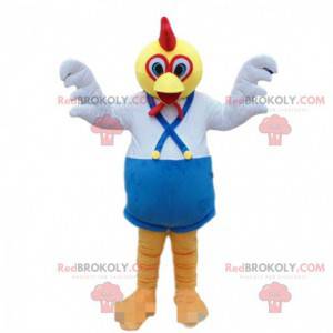 Mascotte de coq, de poulet, costume d'oiseau coloré -