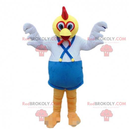 Mascotte de coq, de poulet, costume d'oiseau coloré -