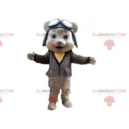Hundemaskot i pilot-outfit, pilot-pilotdragt - Redbrokoly.com