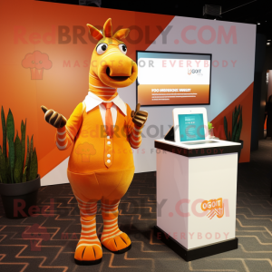 Orange Quagga maskot kostym...