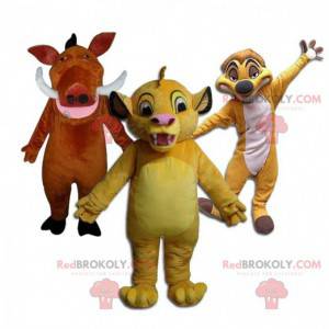 Mascots of Simba, Timon and Pumbaa from Disney's "Lion King" -