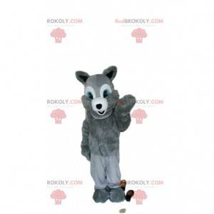 Gray and white squirrel mascot, rodent costume - Redbrokoly.com