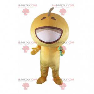 Guanto giallo mascotte microfono, costume personaggio giallo -