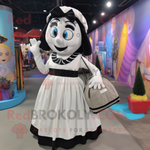 Hvid Mime maskot kostume...