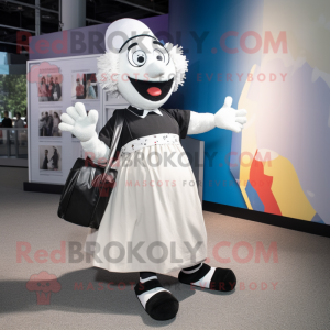 Hvid Mime maskot kostume...