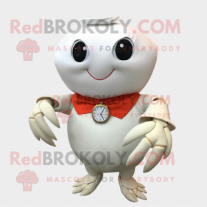 White Crab maskot kostym...