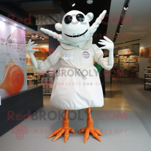 White Crab maskot kostym...
