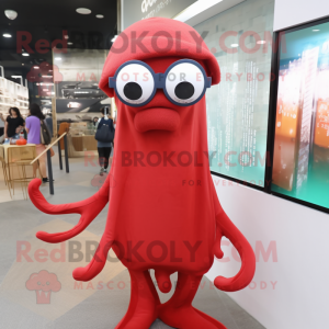 Red Squid mascotte kostuum...