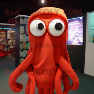 Red Squid mascotte kostuum...