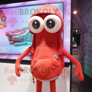 Red Squid mascotte kostuum...