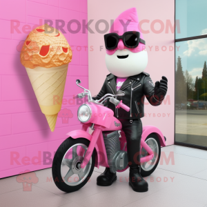 Pink Ice Cream Cone maskot...