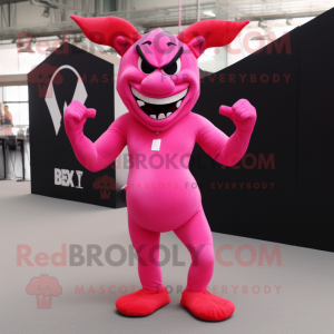 Pink Devil maskot drakt...