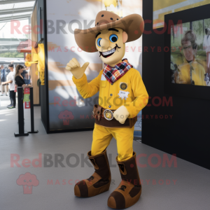 Gelber Cowboy Maskottchen...