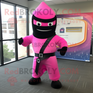 Roze Ninja mascotte kostuum...