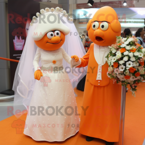  Orange mascotte kostuum...