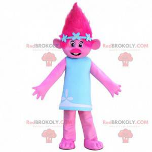 Różowy troll maskotka, różowy kostium stworzenia -