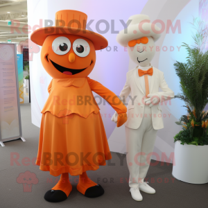  Orange mascotte kostuum...