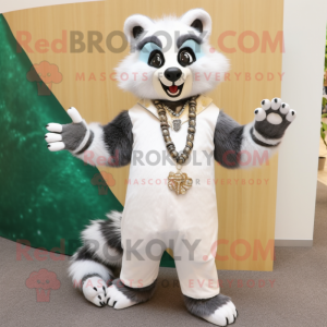 White Raccoon maskot kostym...