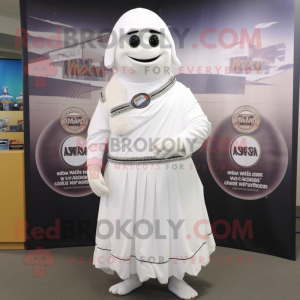 White Chief mascot costume character dressed with a Wrap Dress and Tie pins