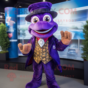 Purple Snake maskot kostym...