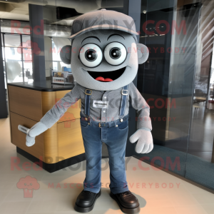 Gray But mascot costume character dressed with a Jeans and Cufflinks