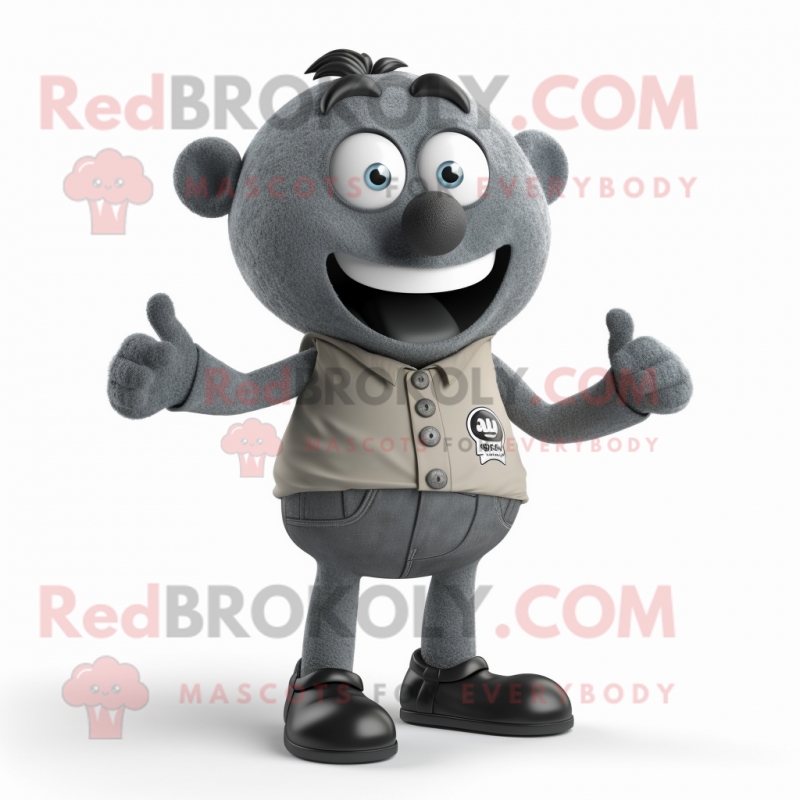 Gray But mascot costume character dressed with a Jeans and Cufflinks Gray But mascot costume character dressed with a Jeans and Cufflinks