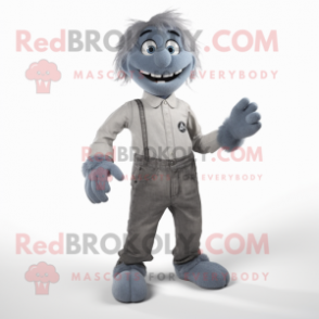 Gray But mascot costume character dressed with a Jeans and Cufflinks