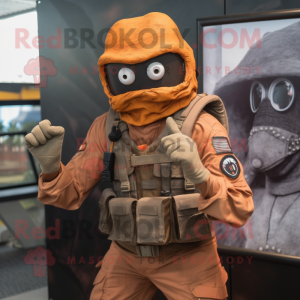 Rust Marine Recon mascot costume character dressed with a Mini Dress and Ties