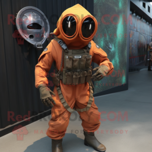 Rust Marine Recon mascot costume character dressed with a Mini Dress and Ties