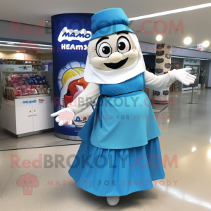 nan Gyro mascot costume character dressed with a Maxi Skirt and Tote bags