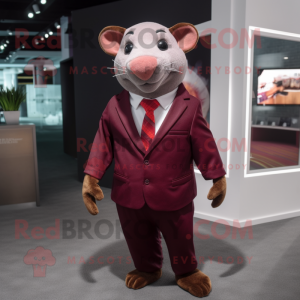 Maroon Rat mascotte kostuum...