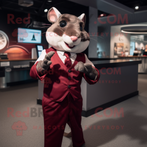 Maroon Rat maskot kostume...