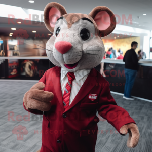 Maroon Rat mascotte kostuum...