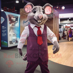 Maroon Rat maskot kostume...