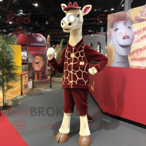 Maroon Giraffe maskot...