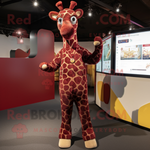 Rödbrun Giraffe maskot...