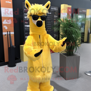 Gele lama mascotte kostuum...