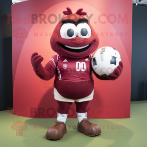 Maroon Rugby Ball mascotte...
